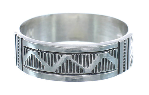 Navajo Authentic Sterling Silver Band Ring Size 11-3/4 AX121991